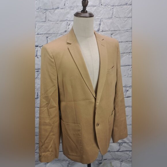 Mexx Men's Slim Fit Blazer Sport Coat Blonde 100% Cotton 2-Button HQ Size 44R - Picture 10 of 16